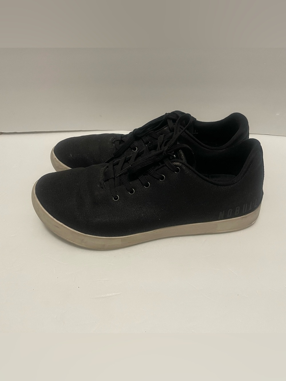 NOBULL Canvas Trainer Workout Sneakers Black / White Men's 11.5
